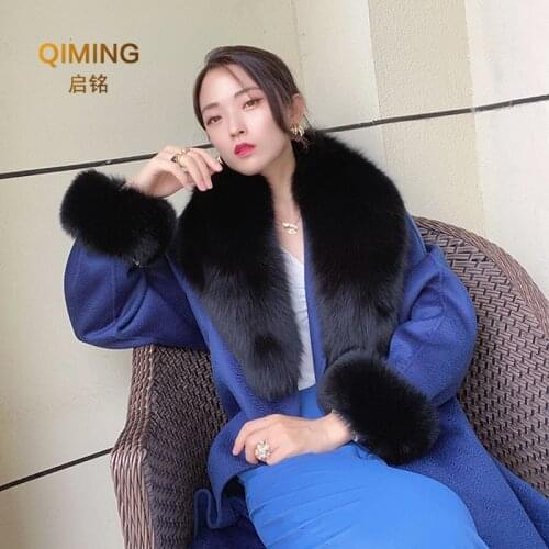 Winter Real Fur Collar Scarves Women Natural Black Fur Cuffs Arm Sleeve Female Accessories Luxury Fur Scarf Cuff One Set