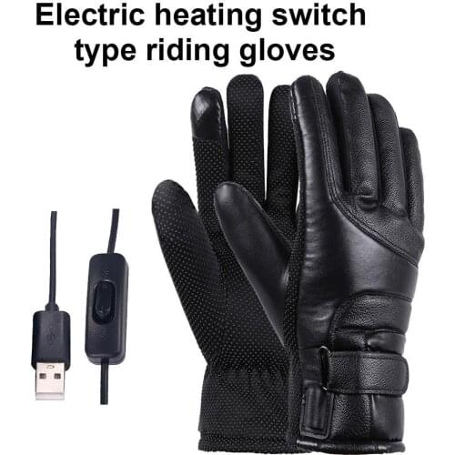 1Pair USB Powered Universal Motorcycle Heating Gloves with USB Switch Button Motorcycle Accessories