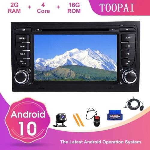 TOOPAI Auto Radio Stereo For Audi A4 S4 2002-2008 Android 10 GPS Navi Car Multimedia Player SWC DVD CD TV 3G/4G/Wifi Media Play