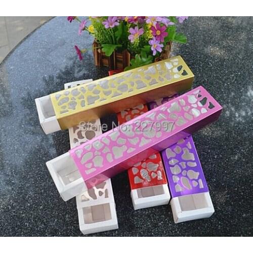 Freeshipping 100pcs wedding luxury hollow macarons container/ chocolate box /candy packaging