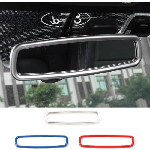 SHINEKA Car Styling Rearview Mirror Decorative Cover Trim Ring Frame for Ford Mustang 2009+ Interior Accessories