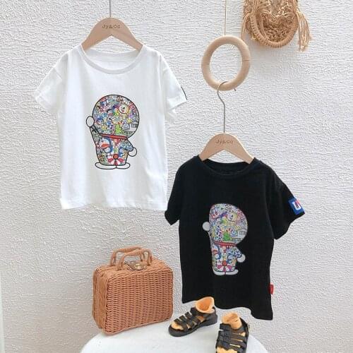 Childrens Short Sleeve T Shirts 2021 Summer New Baby Girls Boys Cartoon Cotton T-shirts Fashion Print Kids Tees Baby Clothing