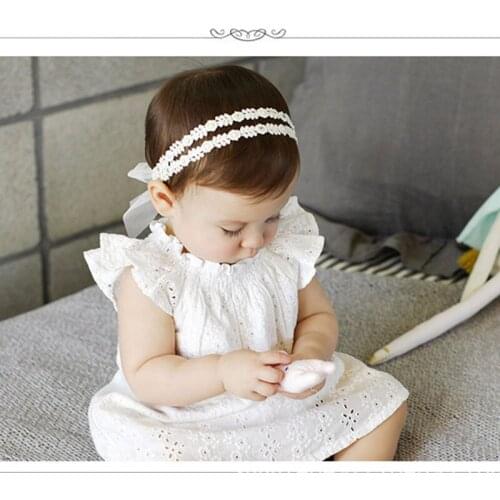 Popodion White Cotton Lace Baby Headdress Baby Girl CHD20314