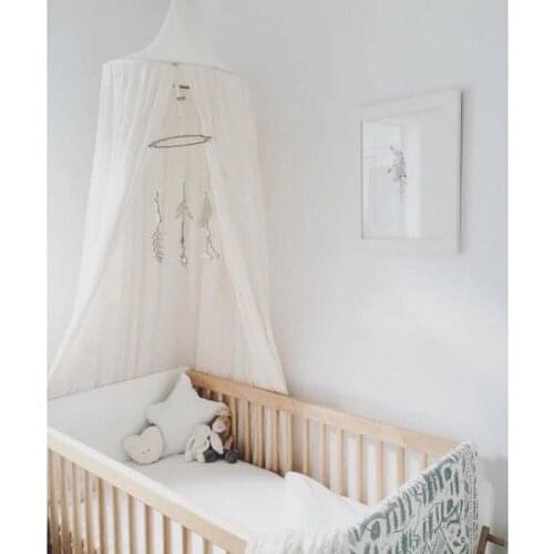 Fessyc@pure white color Childrens tent canopy bed curtain indoor games house baby toy house half Indian photography tent nook