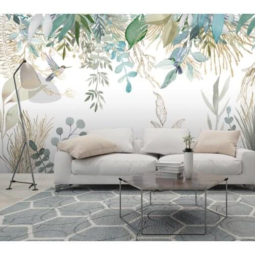 CJSIR Custom Tropical Plants Leaves Flowers Birds TV Background 3D Mural Wallpaper Decorations Living Room Home Improvement