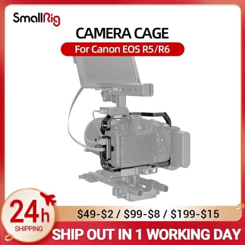 SmallRig DSLR Camera Cage with HDMI & USB-C Cable Clamp Cage Kit For Canon EOS R5/R6 3139