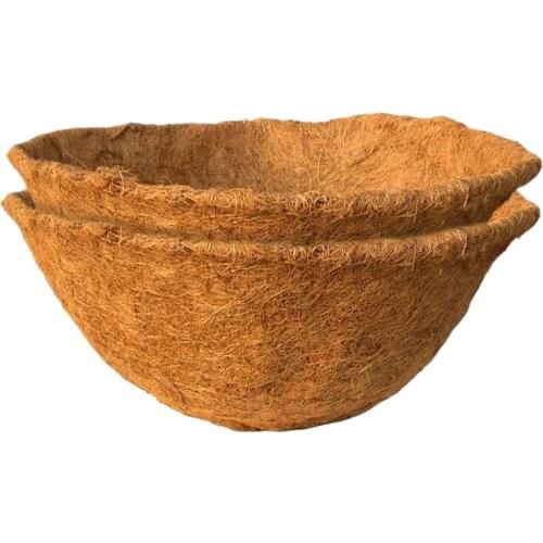 2PCS Round Replacement Liner for Hanging Basket, 12 Inch Coconut Fiber Plant Basket Liner for Garden Planter Flower Pot