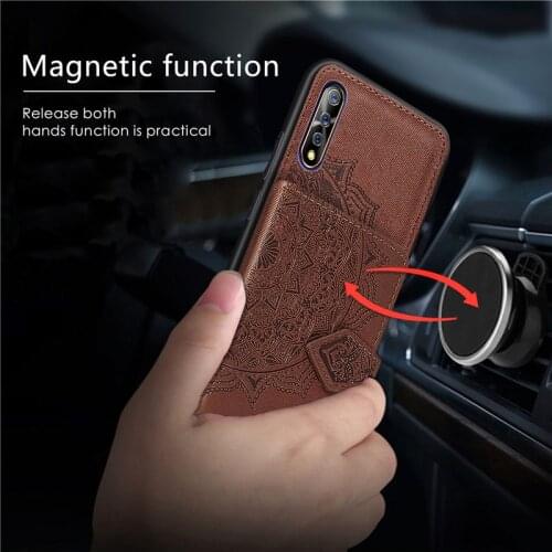 Kickstand Magneti Cases For VIVO S1 Global Y7S Z5 Wallet Cover TPU Bumper Skin Card Slot Stand Phone Bag For VIVO IQOO Neo Shell