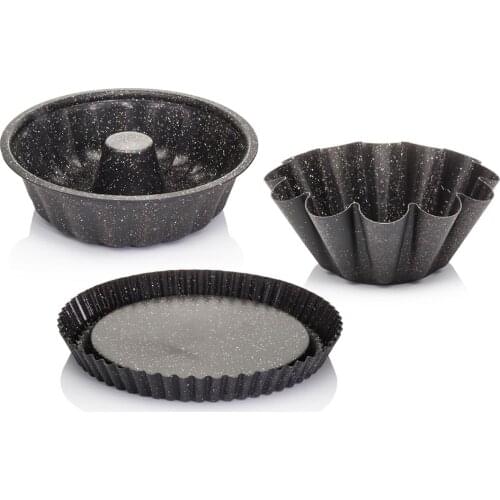 Matte Black 3 pc Cake Set