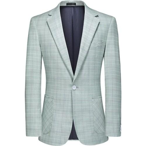 New Men Blazers 4XL 5XL Spring British Style Plaid Male Slim Fat Business Casual Blazer Coat Men Suit Jacket Outerwear