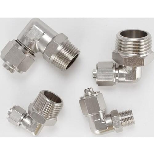 Pneumatic Fittings OD 6/8/10/12mm Hose Tube 1/8" 1/4" 3/8" 1/2" Male Thread Pneumatic Fast Twist Fittings Elbow Quick Connector