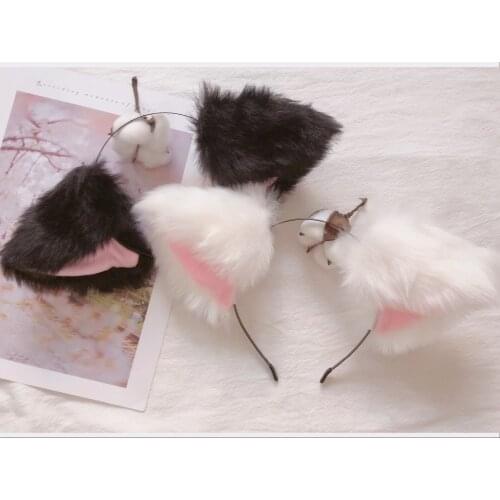 Hot Anime Cosplay Costumes Fancy Neko Faux Fox Fur Cat Ears Long Fur Hair sexy Headband Party Costume Erotic toys cat costume