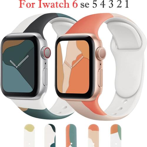 Silicone Strap For Apple Watch Band 44mm 40mm 38mm 42mm Smartwatch Rubber Sports Watchband Belt Bracelet iWatch Serie 3 4 5 6 SE