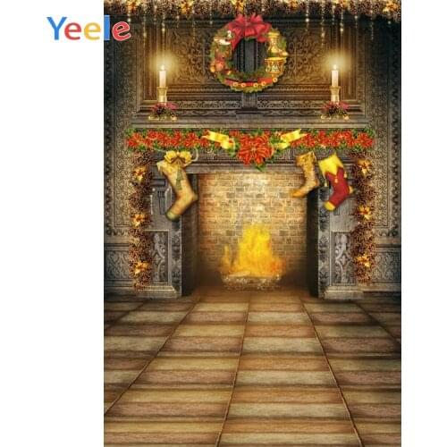 Christmas Backdrop Fireplace Newborn Baby Shower Children Birthday Photography Background For Photo Studio Photocall Photophone