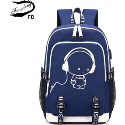Fengdong primary school backpack for boys book bag children school bags kids back bag teenage boy schoolbag backpack usb port