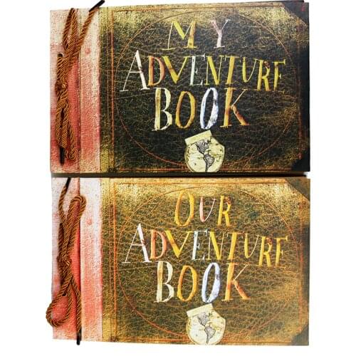 DIY Handmade Cartoon Photo Album Adventure Book Wedding Stickers Scrapbooking Our & My Adventure Movie Scrapbook Album For Gifts