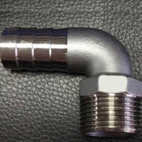 2pcs DN20 thread outer diameter hexagonal pagoda 90° right angle elbow joint hose 20mm tower head outer diameter stainless steel