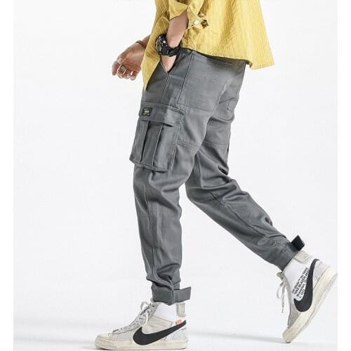 Men Streetwear Pants Hip Hop Vintage Harajuku Harem Jogger Sweatpant Cotton Ribbons Trousers