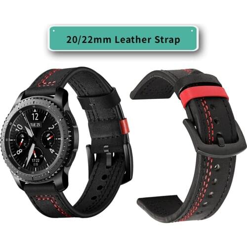 Sport Leather S3 frontier Strap For Samsung Galaxy watch 46mm correa amazfit gtr 47mm 47 huawei watch gt strap 22mm watch band