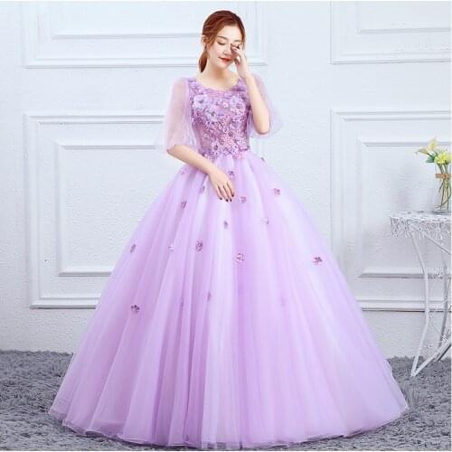 Light lavender flowers ball gown lovely gown Sissi princess dress Victorian /Marie/can customs making/design welcome