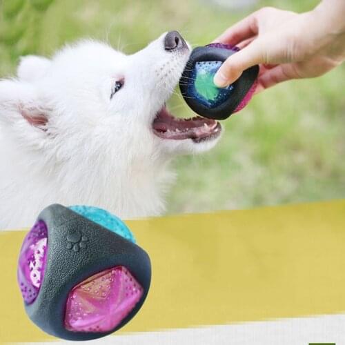 LED funny dog chew ball toy night chew cleaning dog supply medium-sized tooth lamp with cat training small toy big dog