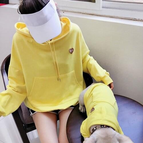 Solid Pet Dog Hoodie Spring Autumn Pets Dogs Clothing French Bulldog Pug Clothes Pet Matching Clothes for Dog Costume Ropa Perro
