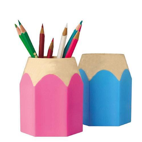 Pen Vase Pencil Pot Makeup Brush Holder Stationery Desk Tidy Container Plastic Round Desk Organizer Pen Holder Pencil Stub