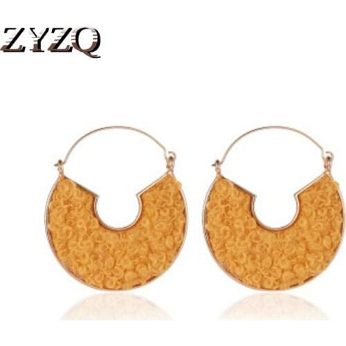 ZYZQ Bohemia Vintage Earrings For Women Creative Round Design Water Droped Pendant Geometric Women Accessories Hot Selling