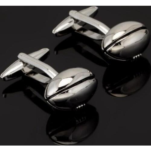 High quality Cufflinks Rugby sports silvery ball Cufflinks holiday Wedding Dress Shirt Mens Jewelry Cuff Links