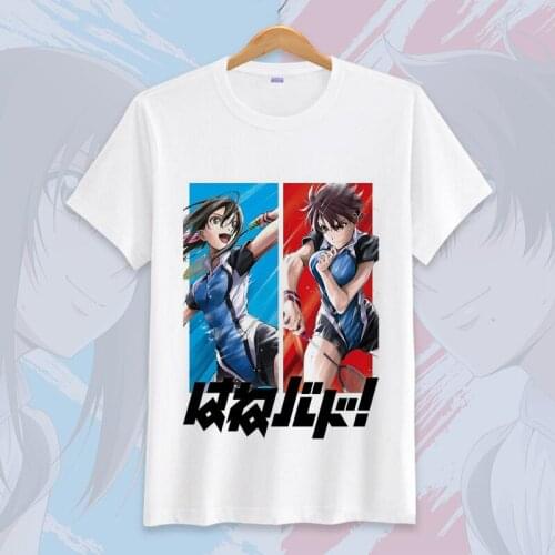 Japanese Anime Hanebud! Cosplay T Shirt Hane Bud! Hanesaki Ayano Summer T-Shirt Cartoon Graphic Top Tee Casual tshirt Costume