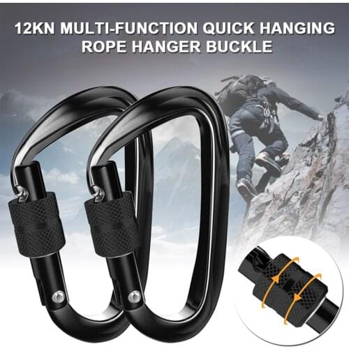 Carabiner Clips Aluminum Heavy Duty D Shape Locking Climbing Carabiners Accessories for Hammocks Backpack Dog Leash