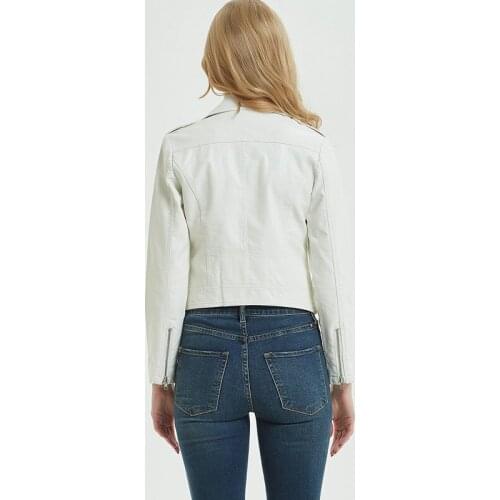 Coat Faux Womens Short PU Motorcycle Biker Jacket Korean Slim Woman Leather Jackets 2020 KJ2005