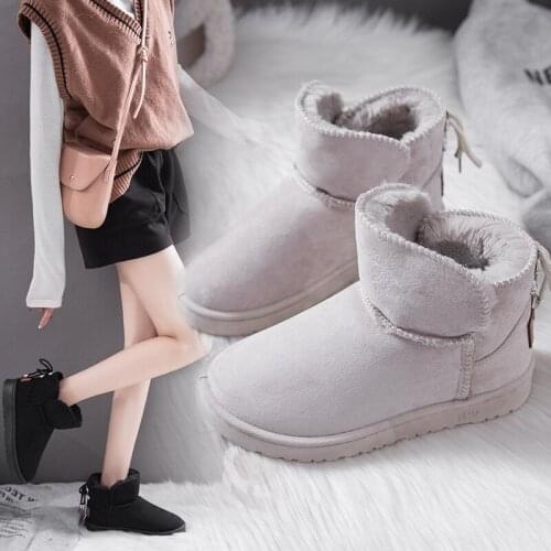 Snow Boots Women Short Boots 2021 New Student Winter Short Boots Women Korean Lace-up Cotton Shoes Plus Velvet Short Boots