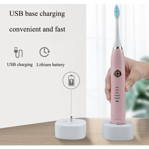 Sonic Electric Toothbrush USB Rechargeable Toothbrush Waterproof Ultrasonic Automatic Adult Tooth Brush 5 Mode Tooth Cleaner