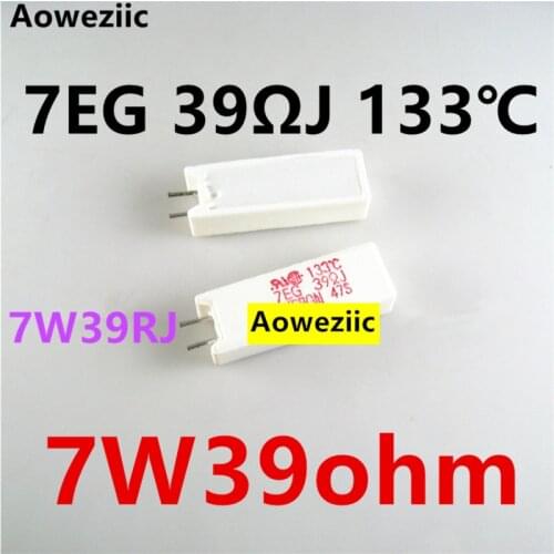 1Pcs 7EG 39ΩJ 133℃ 7W 39Ohm ±5% 7W39ΩJ 7W39ohm 7W39RJ Vertical Cement Resistance With Temperature Protection