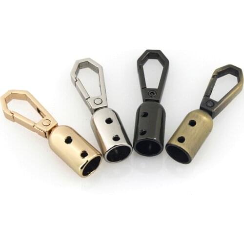 1pcs Metal Fashion Leather Cord Crimps End Tip Caps Connectors Snap Hook Trigger Clasps Clips for Leather Craft Bag Strap Belt