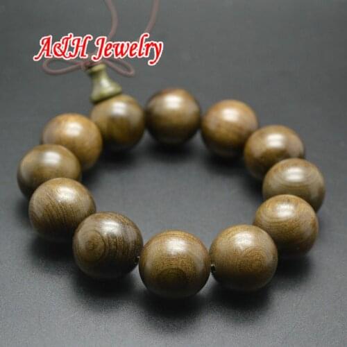 20mm Golden Sandalwood Round Beads Mala Prayer Bracelets For Big W rist