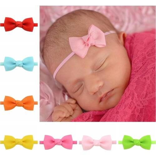 20PCS Childrens hair accessories Ribbon bow with fine elastic hair band Childrens headwear newborn baby hair band