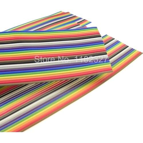 5 meters/lot) 1.0mm Spacing Pitch 26 Way Flat Color Rainbow Ribbon Cable Wiring Wire For Pcb Diy