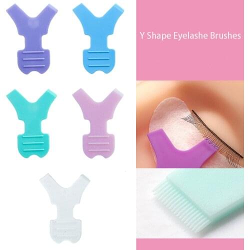 5pcs Reuseable Plastic Clean Comb Y Shape Eyelashe Lifting Curler Eye Lash Extension Perm Eyelashe Make Up Tools