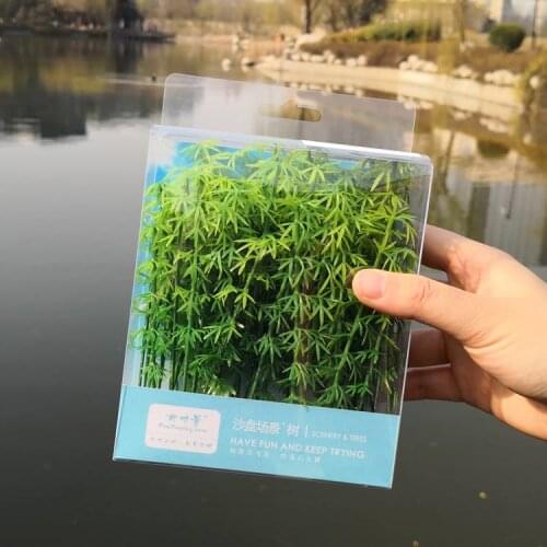 50Pcs 9cm-13cm Plastic Miniature Model Tree Landscape Bamboo Tree Sand Table Model Decor