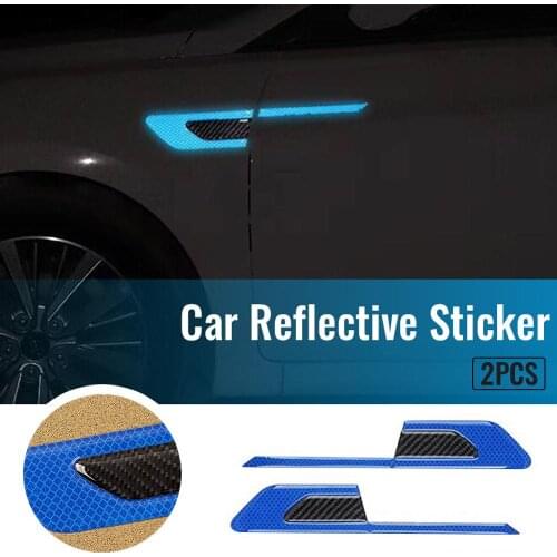 Promotion! 2Pcs/Set Car Reflective Safety Warning Strip Tape Car Bumper Reflective Strips Secure Reflector Stickers Decals