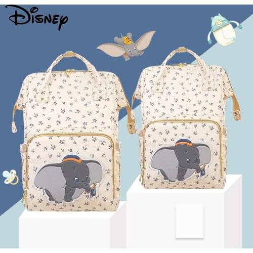 Disney Beige Cartoon Dumbo USB Diaper Bag Backpack Waterproof Maternity/Nappy Bag For Mom Baby Care Mummy Handbags 2020 Luxury