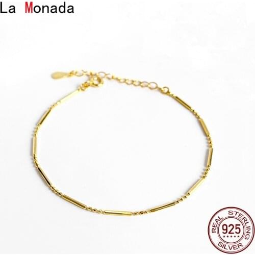 La Monada Minimalist Bracelets For Women Silver 925 Sterling Silver Fine Real Silver 925 Jewelry Bracelet Chain Womens Bracelet