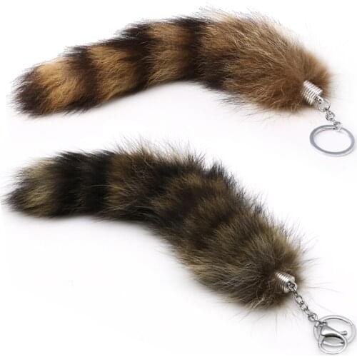 Key Ring Raccoon Coat Tails Chain Keychain Keyring Gift New