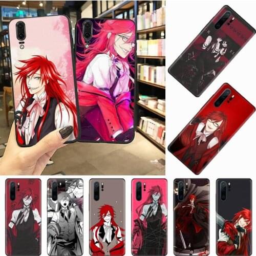 Kuroshitsuji Black Butler Grell Sutcliff black Phone Case Funda For Huawei P9 P10 P20 P30 Lite 2016 2017 2019 plus pro P smart