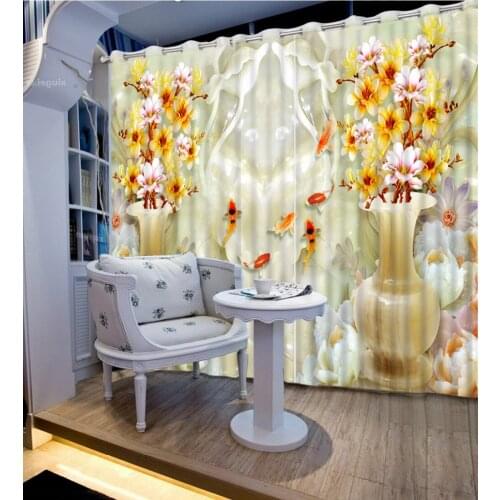 Photo 3D Curtains for Living Room Window Magnolia modern living room curtains