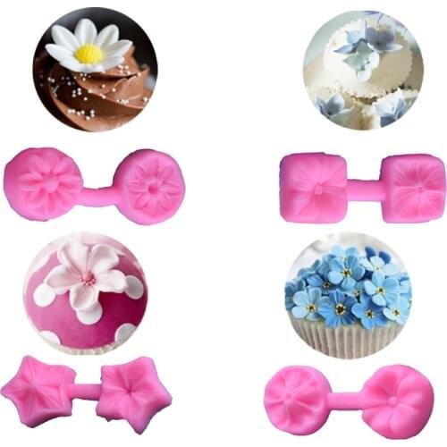 Hot Sale Cute 3D Rose Flower Fondant Cupcake Topper Cake Chocolate Sugarcraft Mold Cutter Silicone Mould Cake Decoration Tools