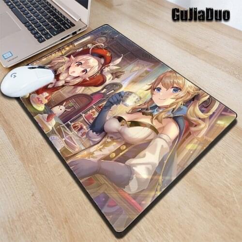 GuJiaDuo Genshin Impact Mouse Pad Desk Mat Gaming Room Accessories Kawaii Laptop Keyboard Cartoon Table Pad Gamer Anime Mousepad