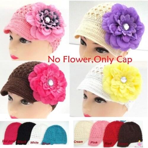Hooyi Crochet Baby Girl Hats Children Knitted Hat Beret Toddler Bernat Handmade Fashion Bebe Caps